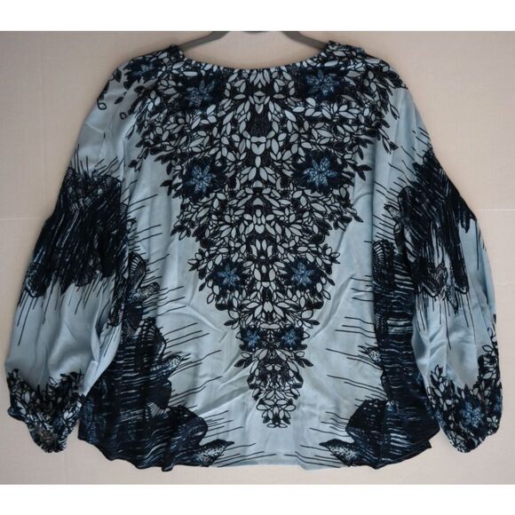 Free People OB818838 Womens Sz S Blue Combo Birds of a Feather Oversized Top - Picture 6 of 10